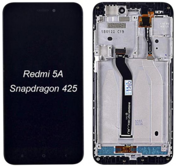Дисплей (Экран) (LCD) Xiaomi Redmi 5A с сенсором чёрный + рамка