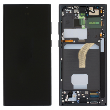 Дисплей (Экран) Samsung S908 (SM-S908B, SM-S908B/DS) Galaxy S22 Ultra 5G с тачскрином (сенсором) черный с рамкой OLED