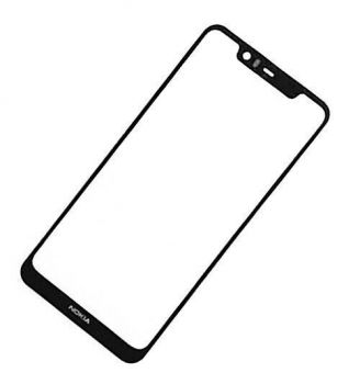 Cтекло дисплея Nokia 5.1 Plus TA-1105, TA-1120, TA-1102 черное Оригинал